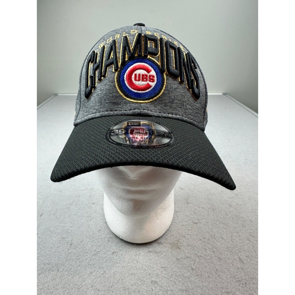 2016 World Series Champions Chicago Cubs Hat Cap Fitted Adult Gray MLB 39Thirty